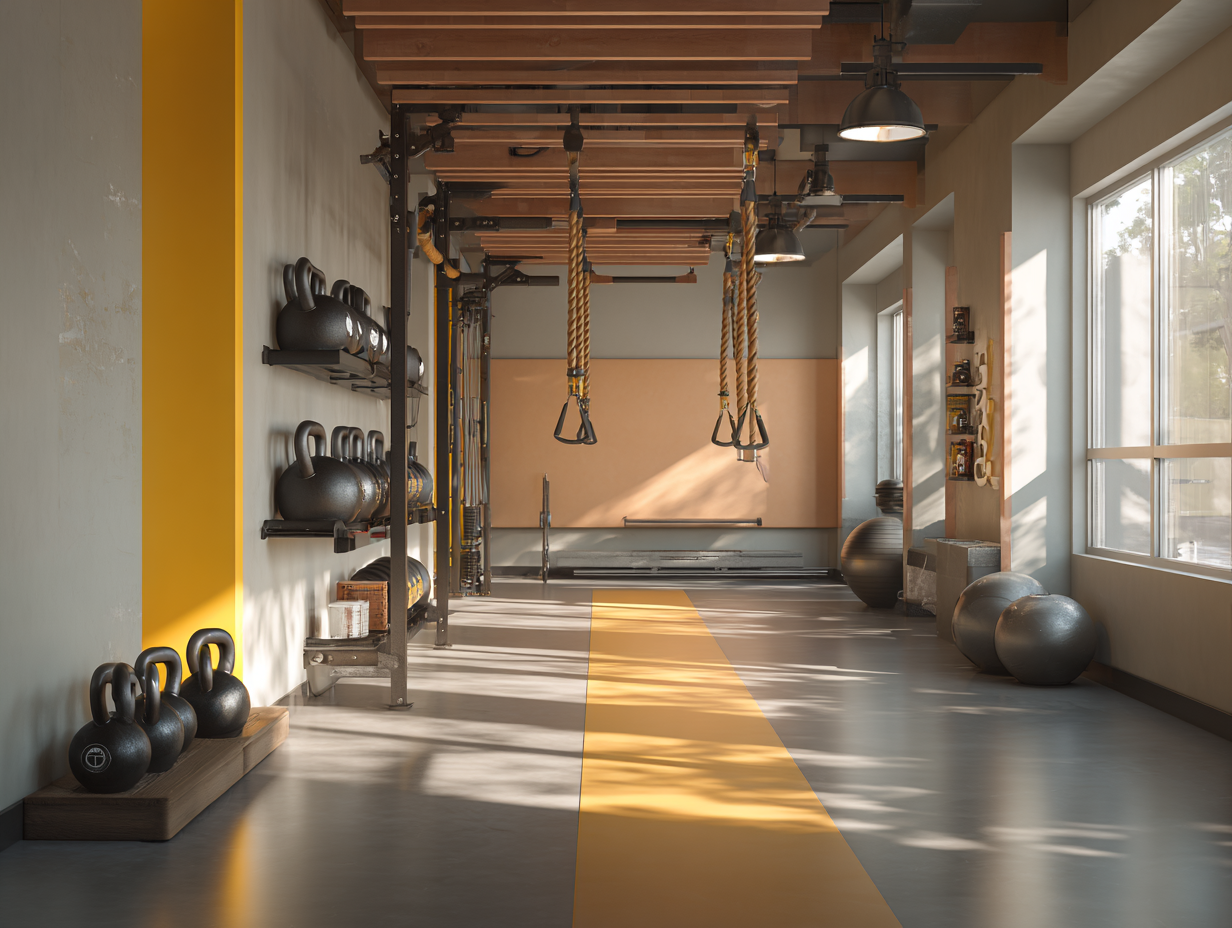 Сучасний фітнес-зал з різноманітним обладнанням для функціональних тренувань